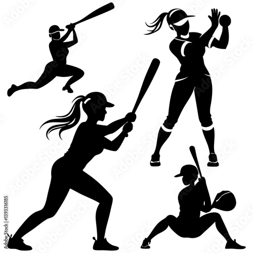 baseball player silhouette vector