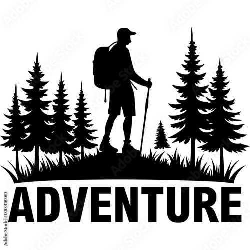 silhouette of a man in a forest