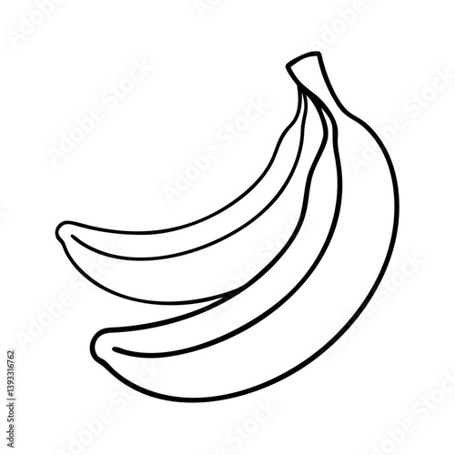 banana icon, banana line art - simple line art of banana, perfect for banana logos and icons