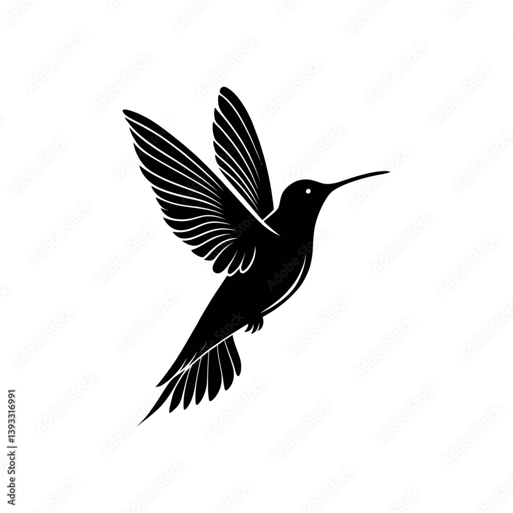 Obraz premium hummingbird silhouette logo vector line art logo design