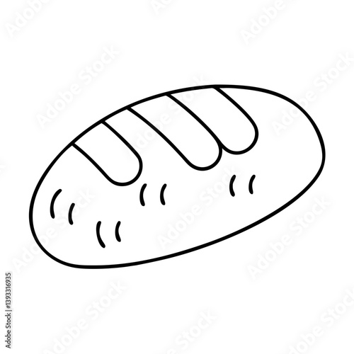 bread loaf icon, bread loaf line art - simple line art of bread loaf, perfect for bread loaf logos and icons