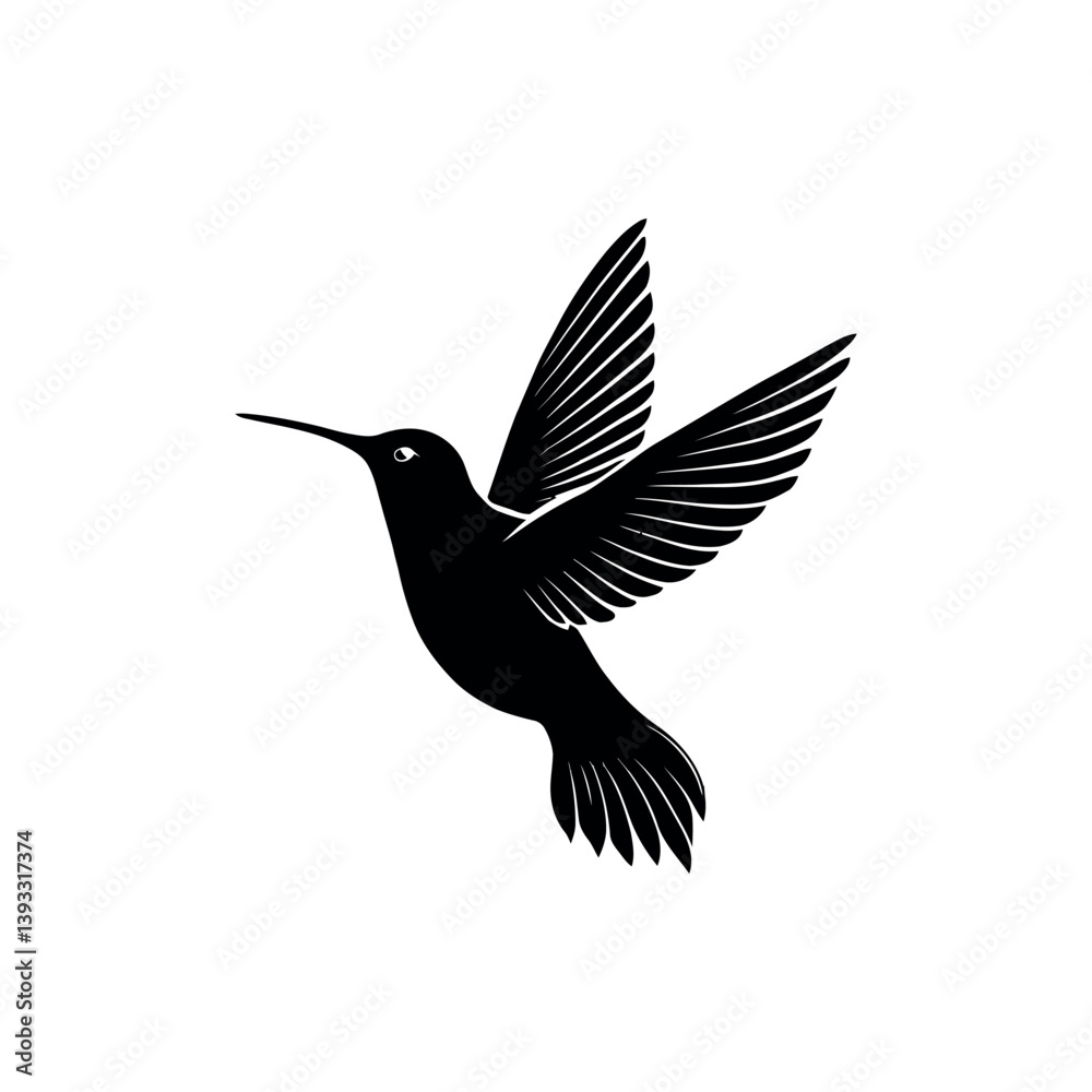 Obraz premium hummingbird silhouette logo vector line art logo design