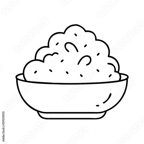 mashed potatoes icon, mashed potatoes line art - simple line art of mashed potatoes, perfect for mashed potatoes logos and icons
