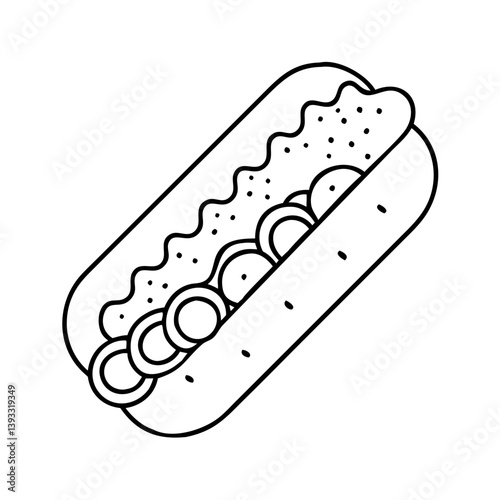 meatball sub icon, meatball sub line art - simple line art of meatball sub, perfect for meatball sub logos and icons