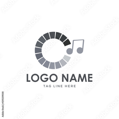 abstract music sign logo isolated in white background 