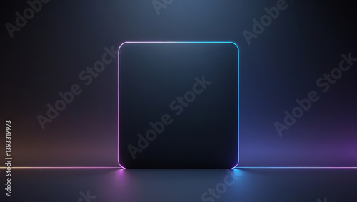 Neon Drak Blue Abstract Background
