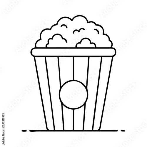 popcorn bucket icon, popcorn bucket line art - simple line art of popcorn bucket, perfect for popcorn bucket logos and icons