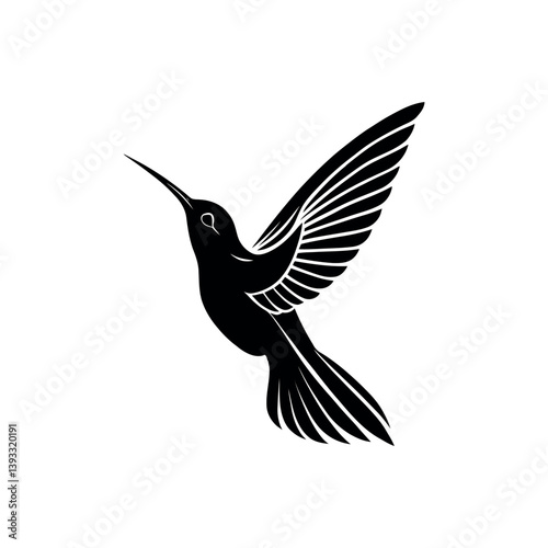 hummingbird silhouette logo vector line art logo design