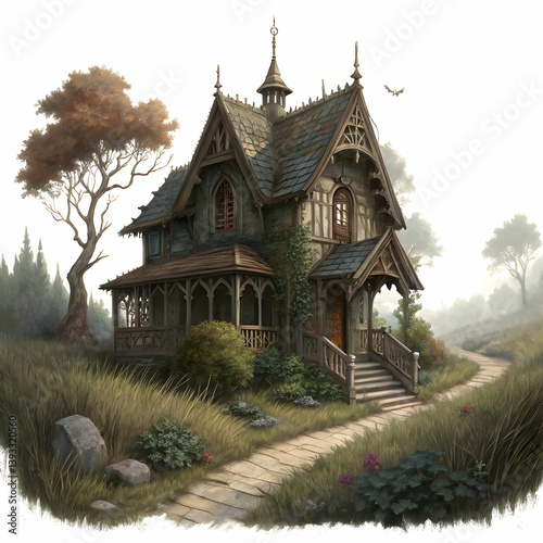 A church with a church on the top of it