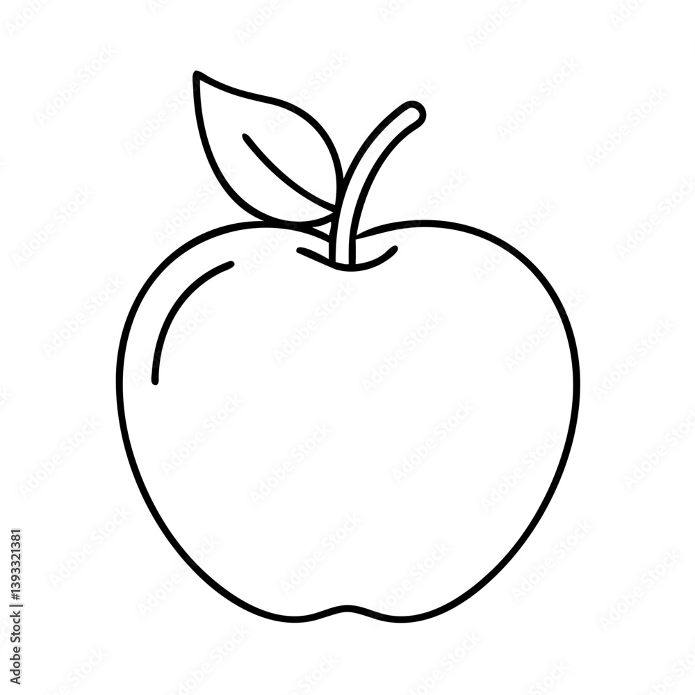 apple icon, apple line art - simple line art of apple, perfect for apple logos and icons apple icon, apple line art - simple line art of apple, perfect for apple logos and icons