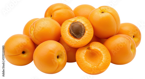 Isolated Heap of Apricots with Cut Halves