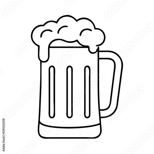 beer mug icon, beer mug line art - simple line art of beer mug, perfect for beer mug logos and icons