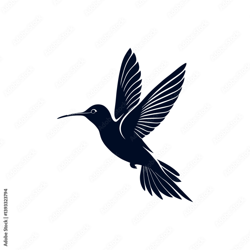 Obraz premium hummingbird silhouette logo vector line art logo design