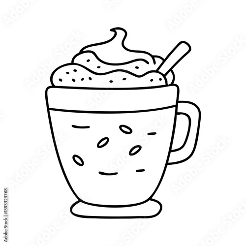 chai latte icon, chai latte line art - simple line art of chai latte, perfect for chai latte logos and icons