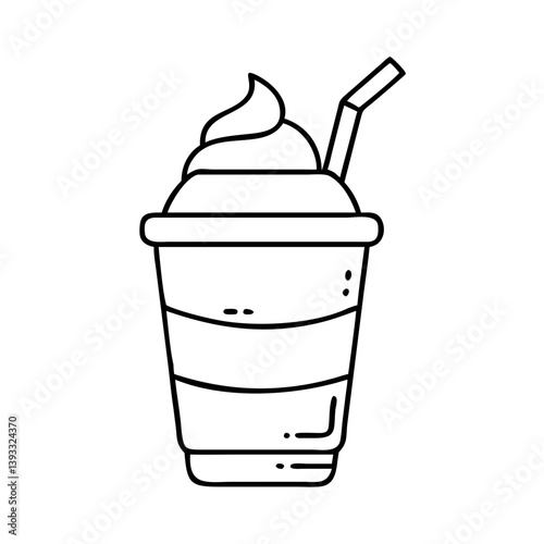 frappuccino icon, frappuccino line art - simple line art of frappuccino, perfect for frappuccino logos and icons