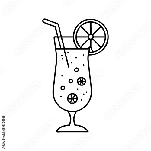 gin fizz icon, gin fizz line art - simple line art of gin fizz, perfect for gin fizz logos and icons