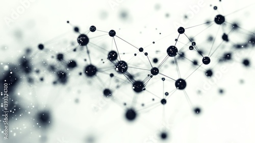 Abstract network of connected nodes and lines on a clean, bright background