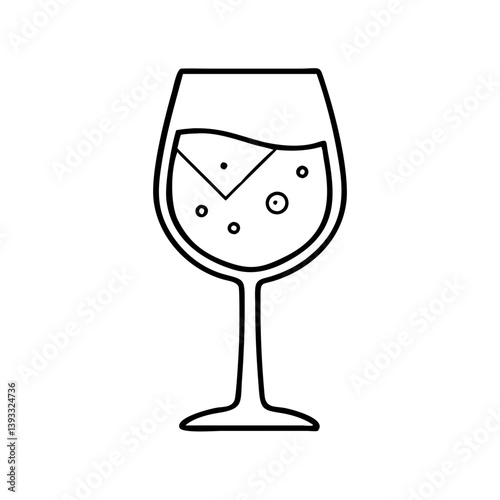 glass of ros icon, glass of ros line art - simple line art of glass of ros, perfect for glass of ros logos and icons