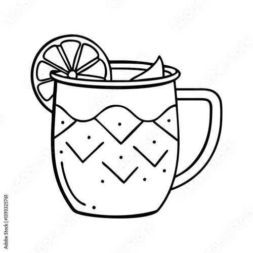 moscow mule in copper mug icon, moscow mule in copper mug line art - simple line art of moscow mule in copper mug, perfect for moscow mule in copper mug logos and icons