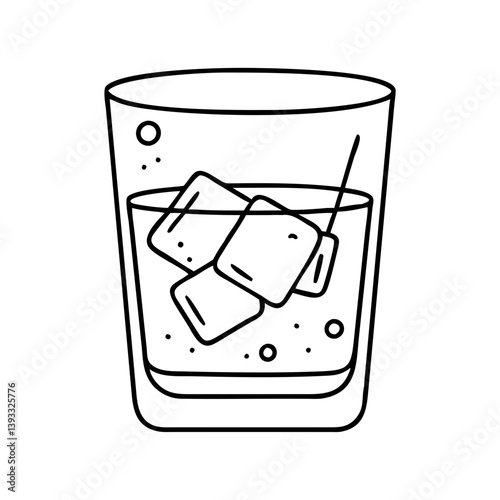 old fashioned cocktail icon, old fashioned cocktail line art - simple line art of old fashioned cocktail, perfect for old fashioned cocktail logos and icons