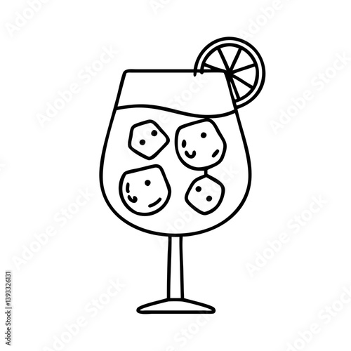 sangria glass icon, sangria glass line art - simple line art of sangria glass, perfect for sangria glass logos and icons