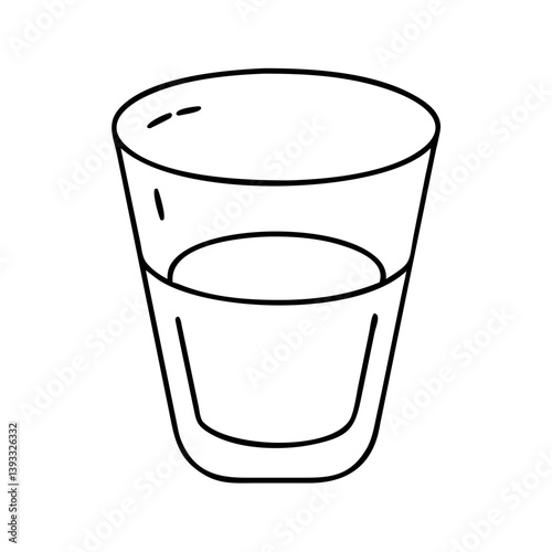 shot glass icon, shot glass line art - simple line art of shot glass, perfect for shot glass logos and icons