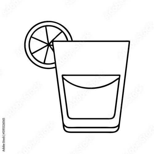 tequila shot icon, tequila shot line art - simple line art of tequila shot, perfect for tequila shot logos and icons