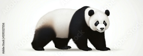 Panda cartoon icon on white background.