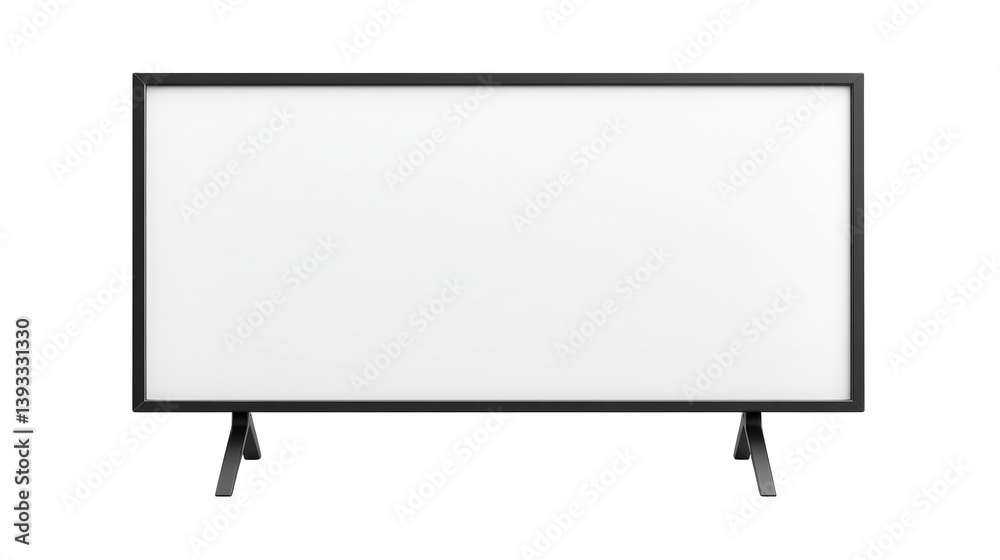 Whiteboard on stand blank surface in black frame, cut out transparent Whiteboard on stand blank surface in black frame, cut out transparent