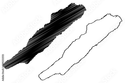 Lake Neuchatel (Swiss Confederation, Switzerland) map vector illustration, scribble sketch Neuchâtel or Neuenburgersee map