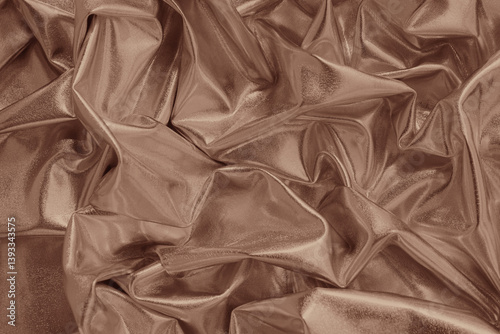 Obraz na płótnie Light pastel dusty pale brown sepia beige nude peach rose white abstract background. Silk satin fabric. Silky shine glitter. Soft folds draped. Elegant luxury festive romantic. Mocha Mousse color 2025 w salonie