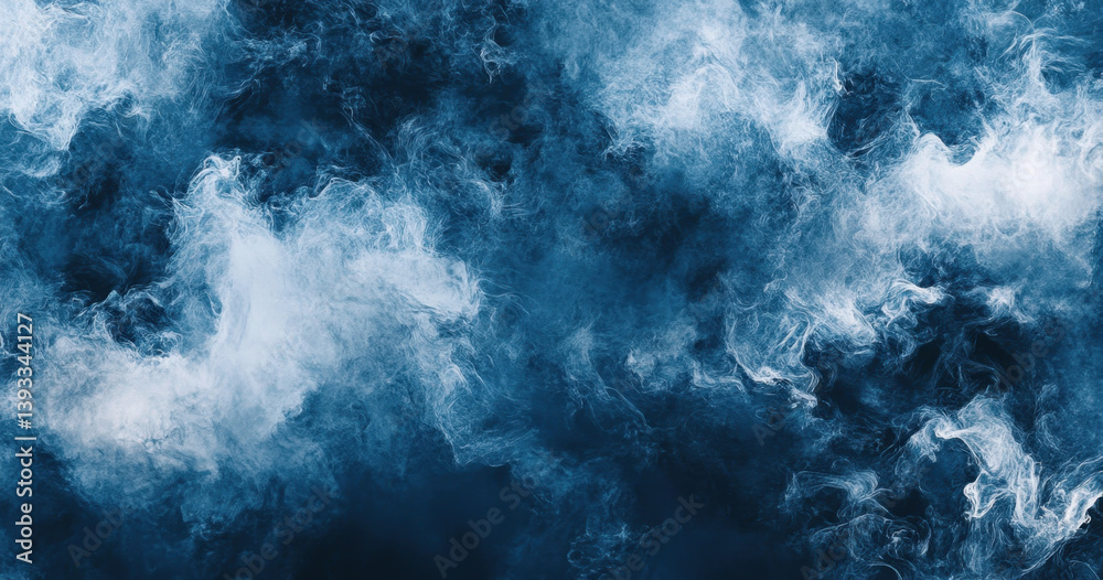 Obraz premium Abstract Blue and White Smoke Art