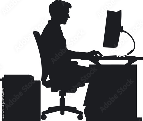 Teamwork Silhouette Vector, Business Meeting Illustration, Professional Collaboration Design