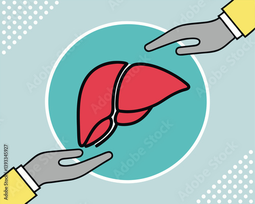 Caring for Your Liver: Gentle Hands Holding Healthy Organ Illustration.