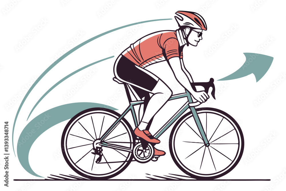 Fototapeta premium Cycling for Health. Road Bike Vector Art Illustrating Fitness Journey
