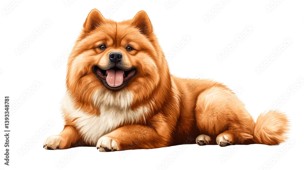 Chow Chow Dog Portrait Lying Down Smiling, Cut Out Transparent Chow Chow Dog Portrait Lying Down Smiling, Cut Out Transparent