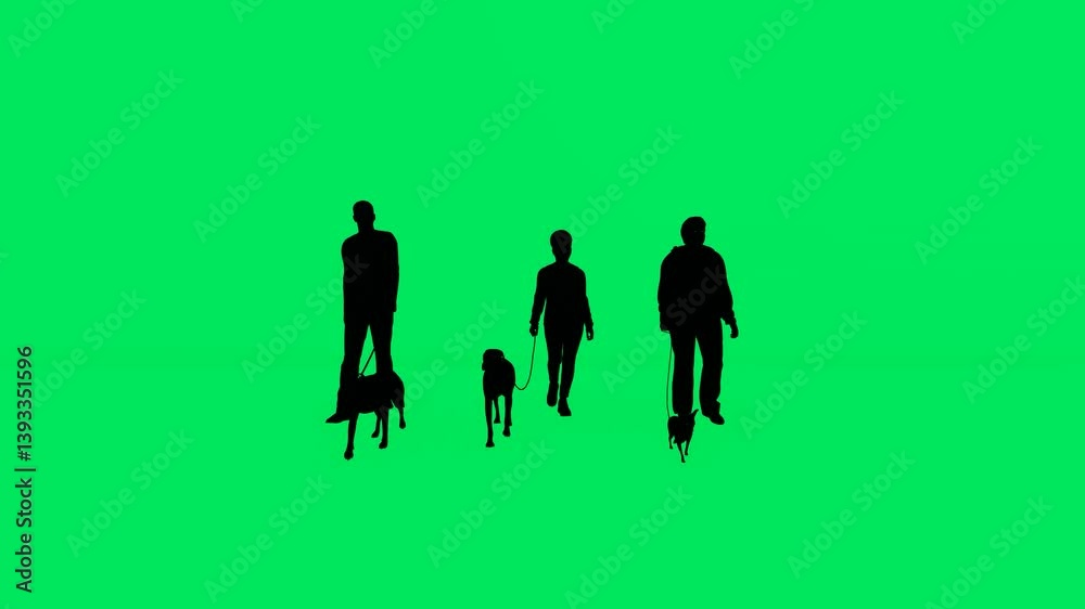 A dynamic 3D animation featuring 3D three guardians and trainers animals with chroma key background, designed for motion graphics and stock libraries. A dynamic 3D animation featuring 3D three guardians and trainers animals with chroma key background, designed for motion graphics and stock libraries.