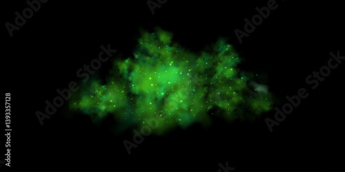A realistic backdrop featuring mystical smoke, with swirling green fog.