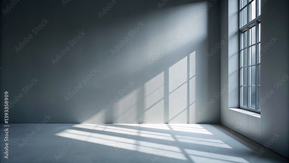 Fototapeta premium Abstract Minimalist Gray Background with Window Shadow Overlay Modern Geometric Design for Creative Projects