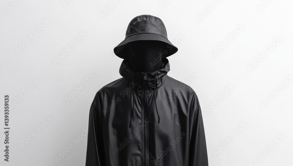 Modern Black Jacket and Hat Modern Black Jacket and Hat