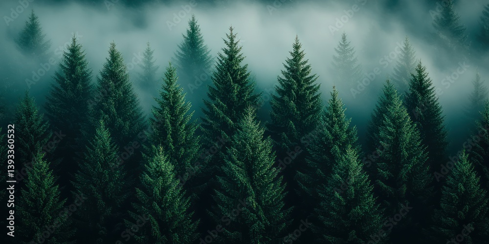 Misty Mountain Evergreen Forest Trees Misty Mountain Evergreen Forest Trees