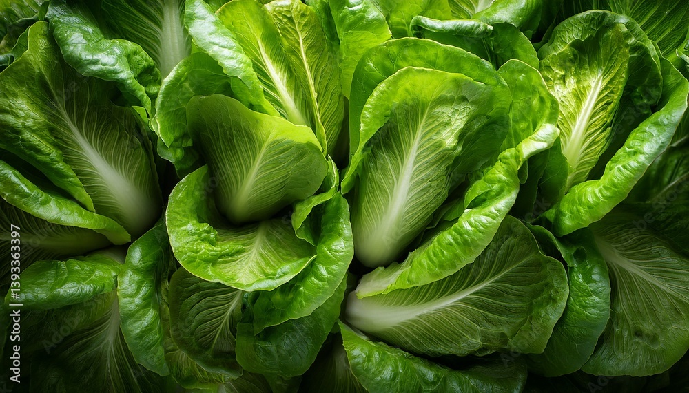 Fototapeta premium romaine lettuce leaves texture close up background