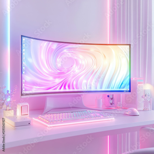 Dreamy Pastel Pink Gaming Setup