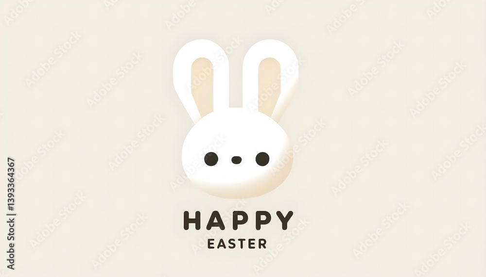Obraz premium Cute Easter Bunny Egg Face Graphic