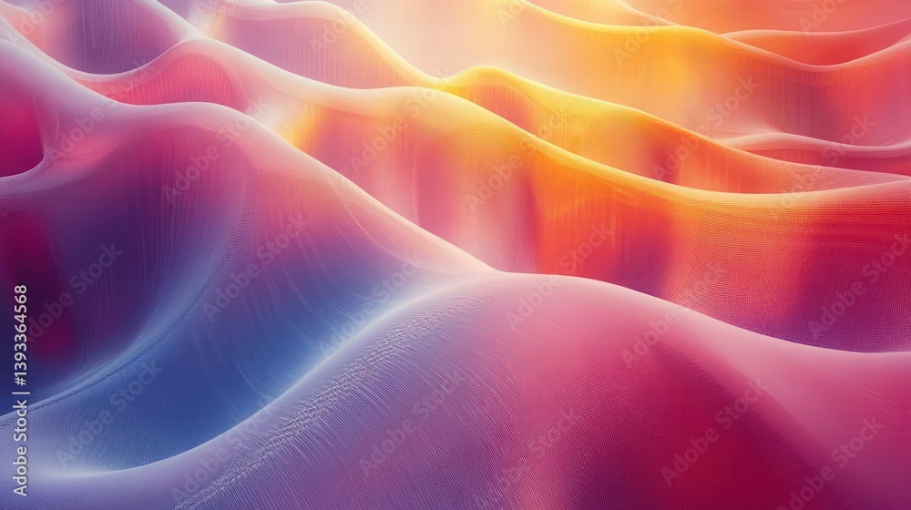 Fototapeta premium Abstract, vibrant, undulating landscape