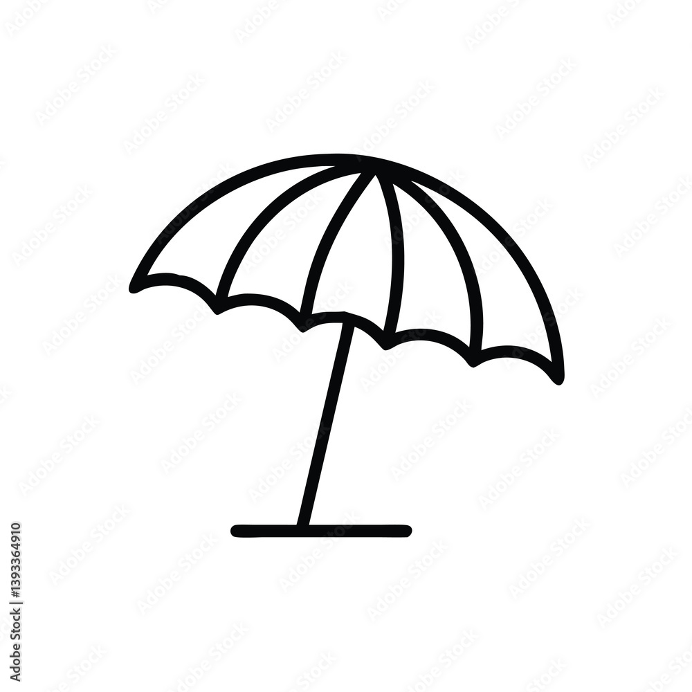 Simple Vector Illustration Of A Beach Umbrella Ideal For Summer Designs Simple Vector Illustration Of A Beach Umbrella Ideal For Summer Designs