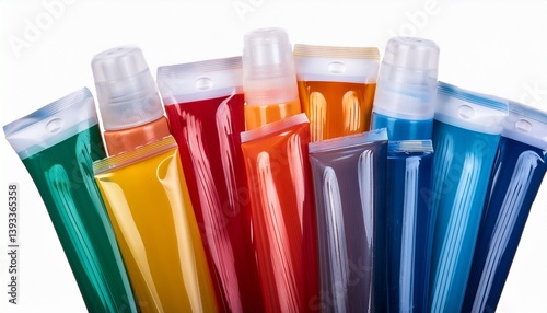 Wallpaper Mural multi colored acrylic tubes on transparent background Torontodigital.ca