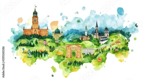 Germany watercolor background