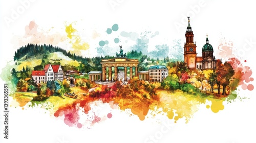 Germany watercolor background