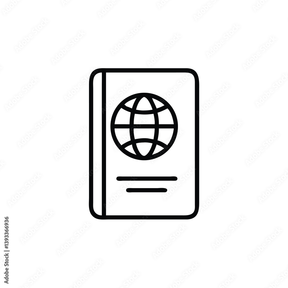 Passport Icon Vector Illustration For Travel Identification And International Visa Application Passport Icon Vector Illustration For Travel Identification And International Visa Application